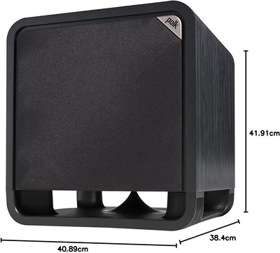 Polk Audio HTS 10 Aktivsubwoofer für Heimkino Soundsysteme und Musik, 10" Bass Box, 200 Watt, Schwar