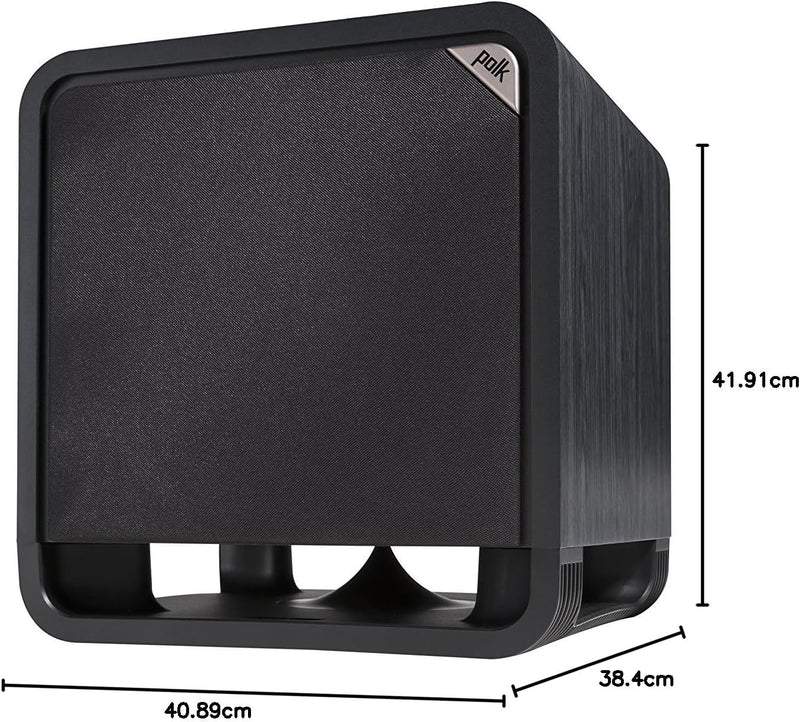 Polk Audio HTS 10 Aktivsubwoofer für Heimkino Soundsysteme und Musik, 10" Bass Box, 200 Watt, Schwar