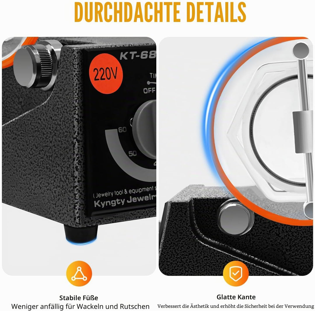 60W Rotary Tumbler Oberflächenpolierer, Poliertrommel Poliermaschine Schmuck Poliergerät Kugelmühle