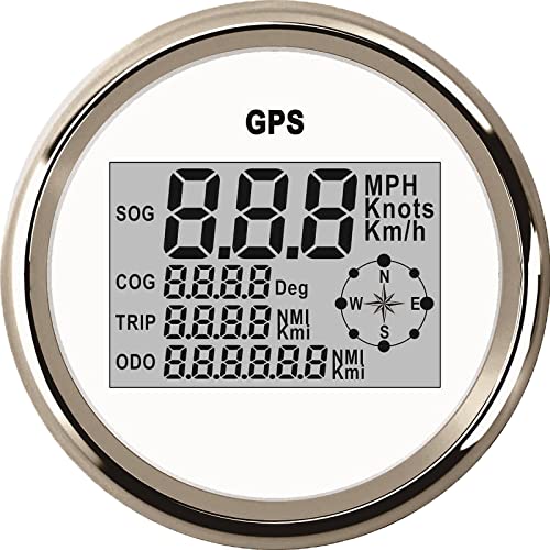 ELING Wasserdichter digitaler Tachometer, GPS-Kilometerzähler, Tripmeter, Chrom, Tacho-Messgerät für