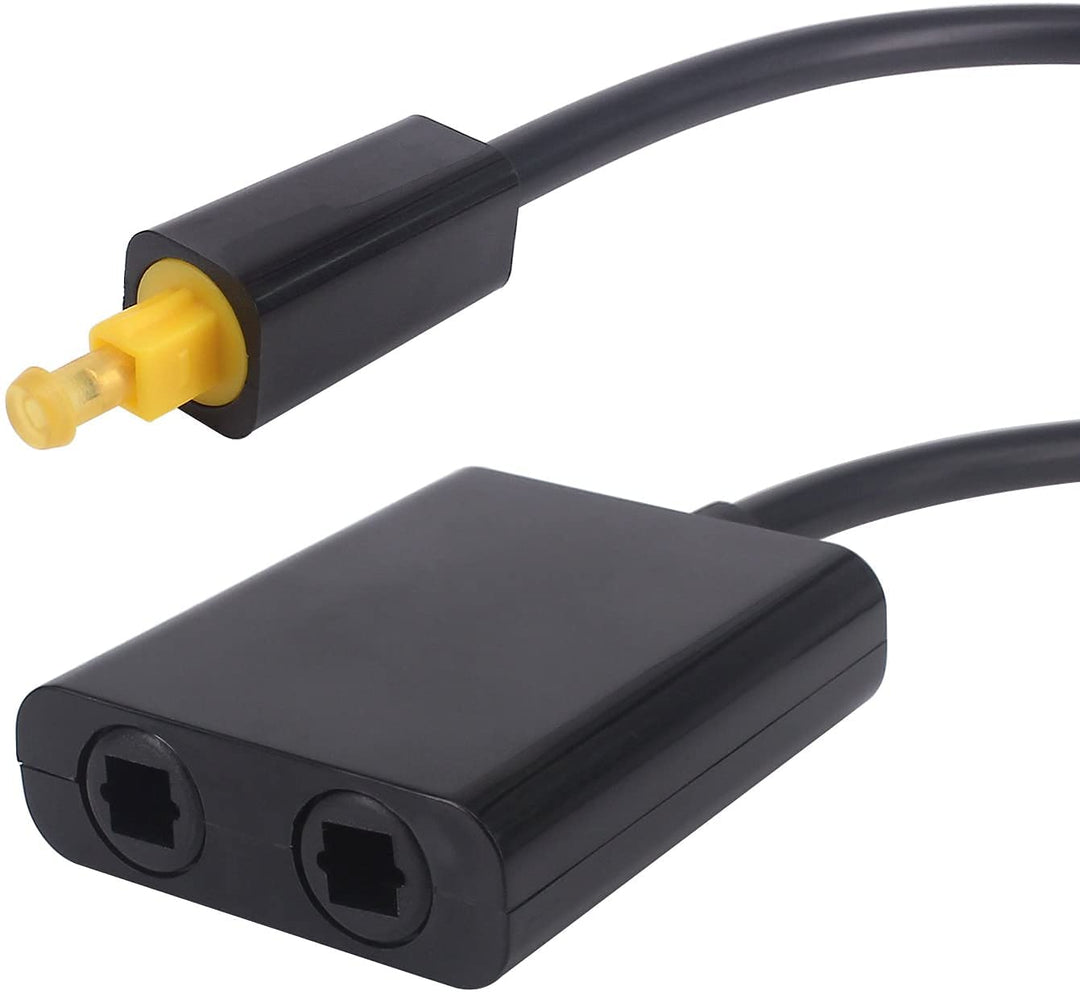 Toslink Digitaler optischer Audio-Splitter-Adapter, 1 in 2 Out, Glasfaser-Splitter, Switch Selector