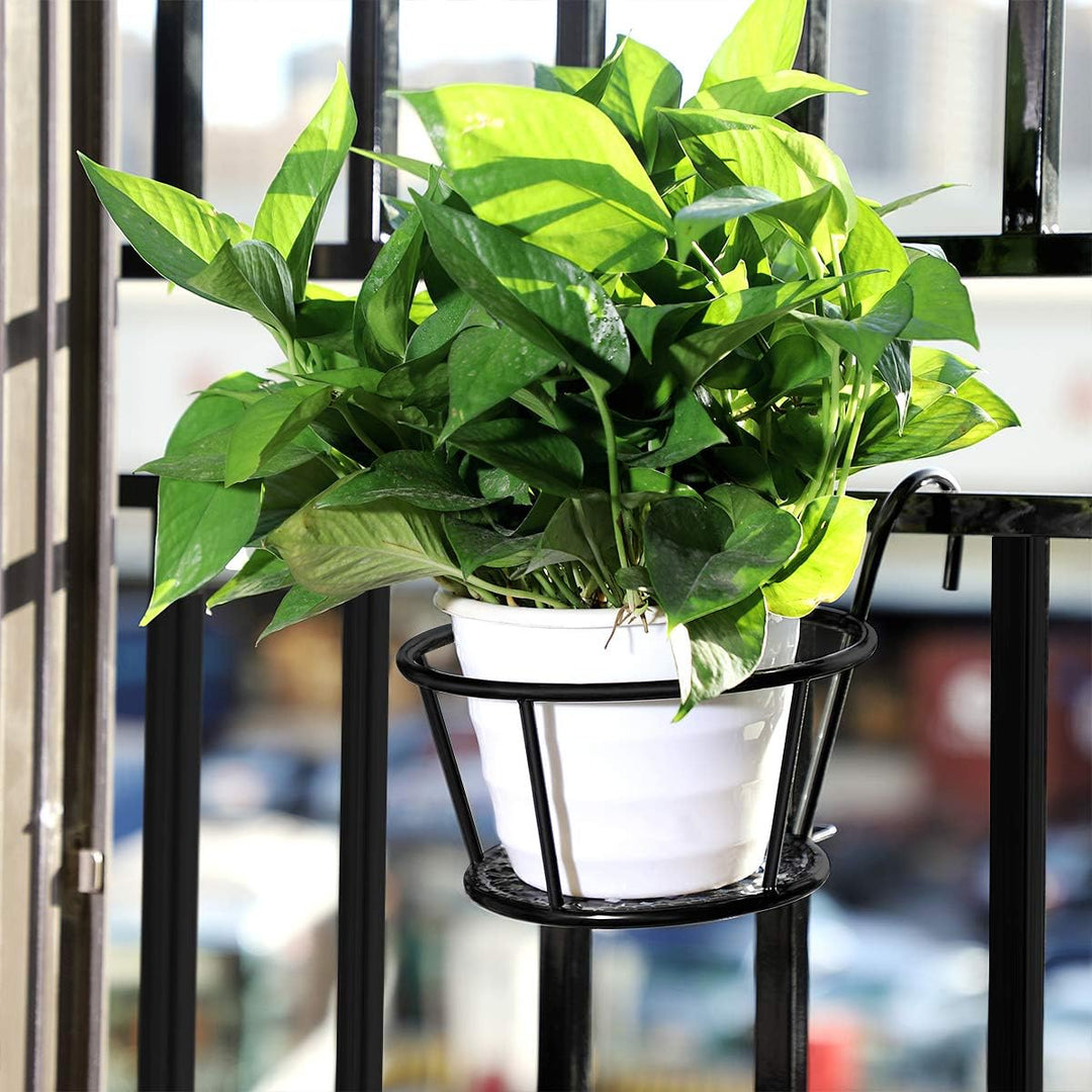 HEMOTON Eisen Kunst Hängende Körbe Blumentopfhalter Kleiderbügel 3Er Pack - Ideal für Terrassenbalko