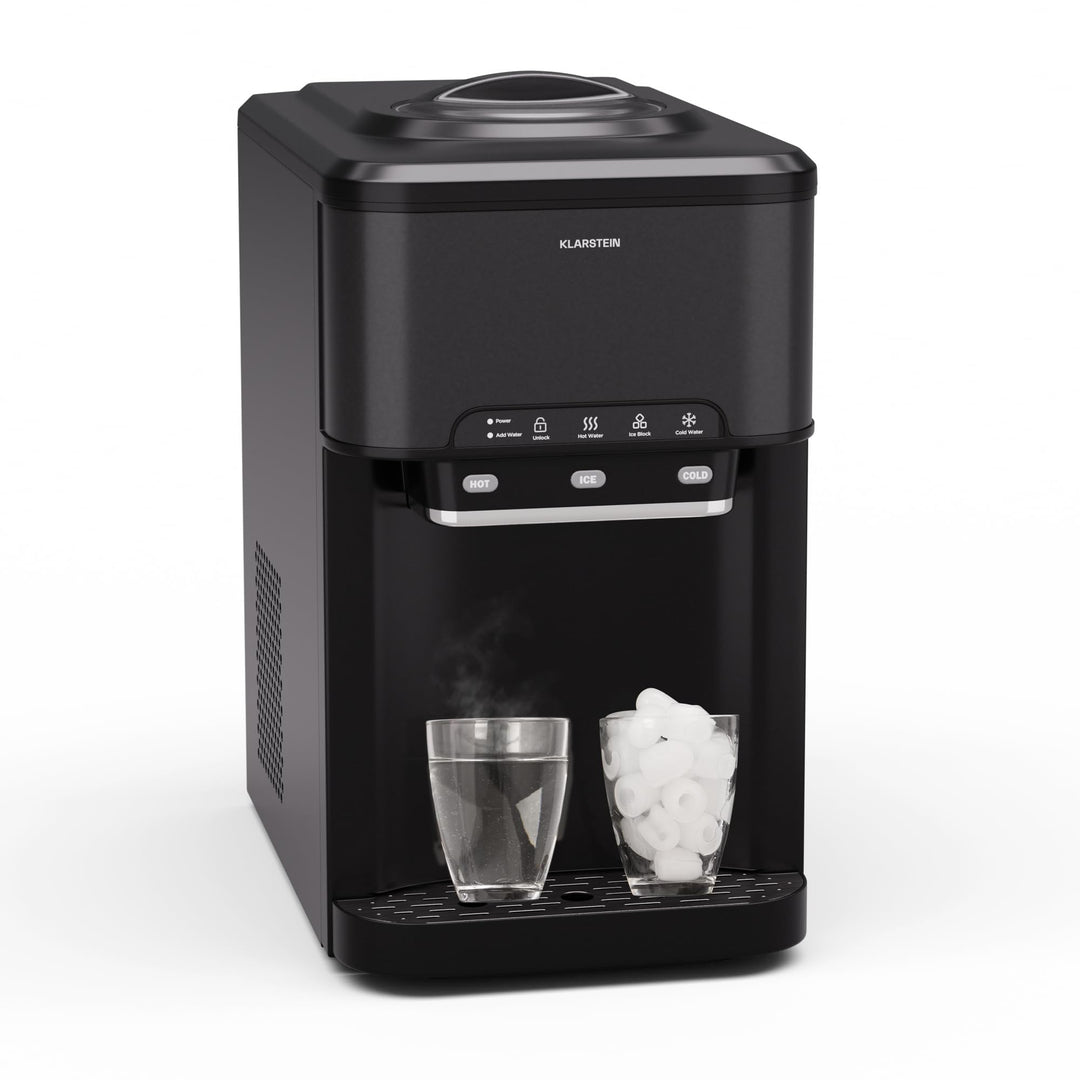 Klarstein Eiswürfelmaschine für Zuhause Camping Gastro, Schnelle Mini Eiswürfelmaschine Klein, Profi