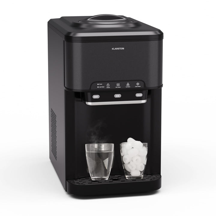 Klarstein Eiswürfelmaschine für Zuhause Camping Gastro, Schnelle Mini Eiswürfelmaschine Klein, Profi