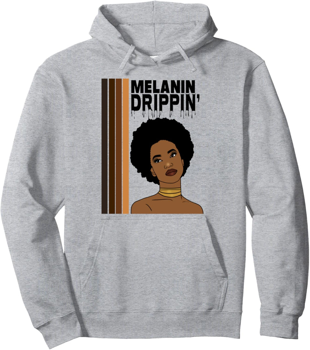 Oheneba: Melanin Drippin Afro Königin Black Girl Magic Pride Pullover Hoodie