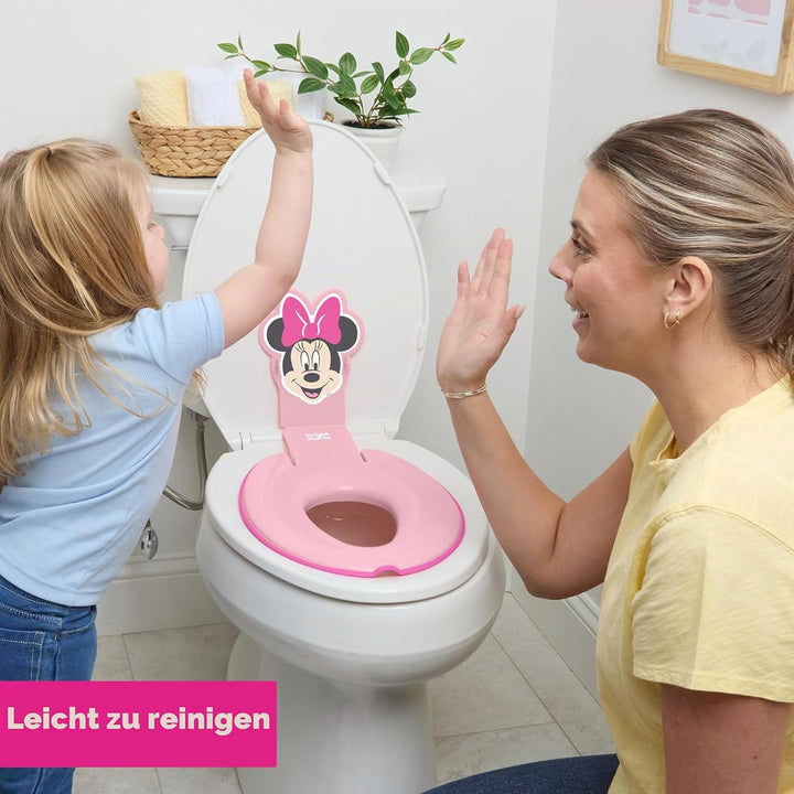Bright Starts, Disney Baby Minnie Maus Flip & Sit Töpfchensitz, Sicherer Toilettenaufsatz mit Rutsch