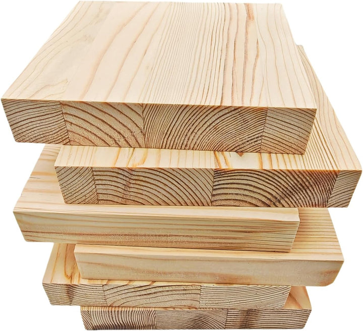 Unlackierte quadratische Holzblöcke zum Basteln, 15 x 15 x 2,5 cm, blanko, Kiefernholzbretter für Ho
