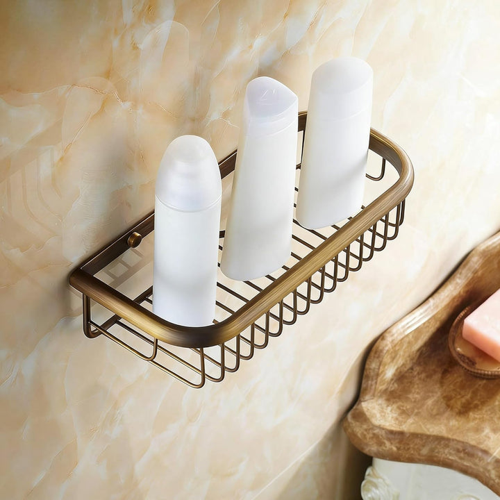 Duschkorb Messing Duschablage für Bad und Küche, Antik, Wandmontage, Antik