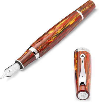 Montegrappa Mia,The modern classic' Füllfederhalter in der Farbe Flaming Heart, aus Edelharz hergest