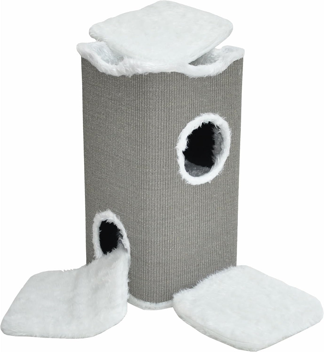 nanook Kratztonne Kratzbaum Katzenkratzbaum Toni für Katzen, 74 cm, robust und stabil, mit 2 Höhlen,