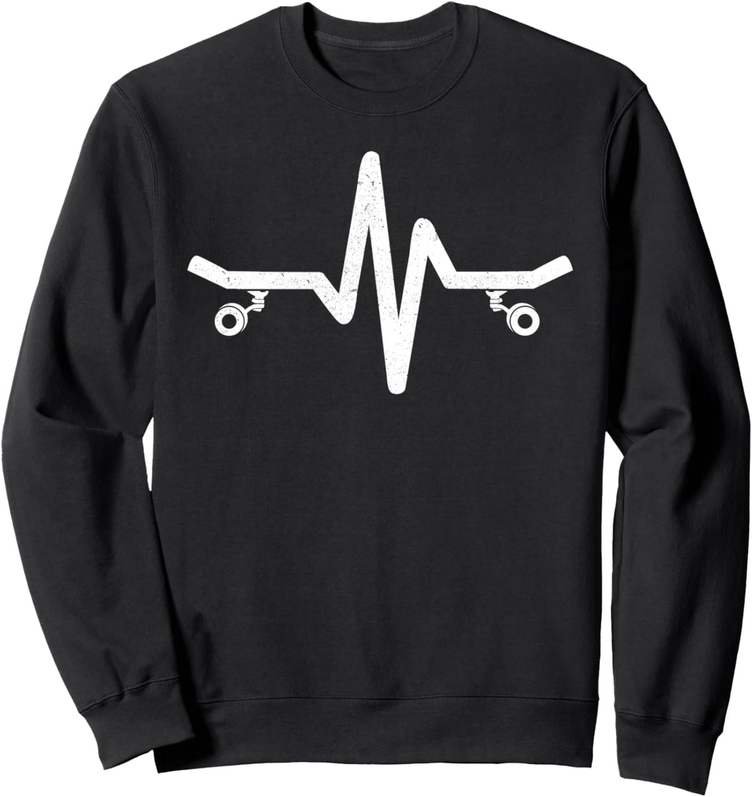 Skateboard Herzschlag Sweatshirt