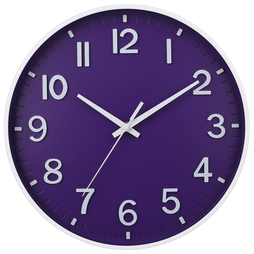 HZDHCLH 30cm Lautlos Wanduhr Schleichende Sekunde mit Arabisch Ziffer ohne Ticken für Dekoration Woh