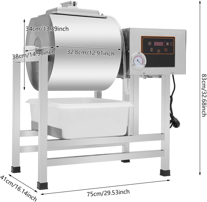 Fleischsalzmaschine 38L Elektrische Fleischmischer | 240W, Stahl, Mariniermaschine, für Huhn, Schwei