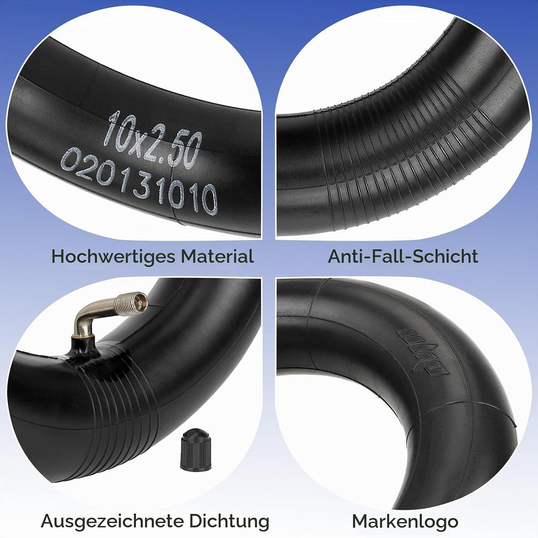 10 x 2.50 E Scooter Schlauch, 10 Zoll Verdickter Schlauch für Elektroroller für Ninebot MAX G30 G30P