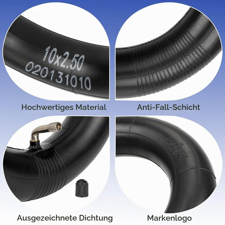 10 x 2.50 E Scooter Schlauch, 10 Zoll Verdickter Schlauch für Elektroroller für Ninebot MAX G30 G30P