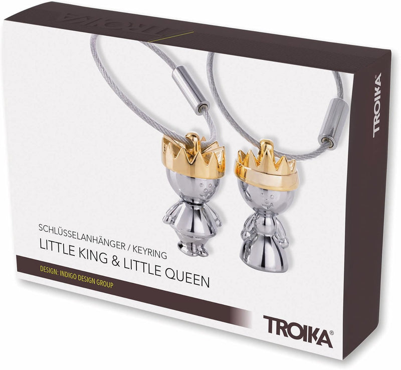 TROIKA Schlüsselanhänger Set LITTLE KING & LITTLE QUEEN - KR9-38/CH - Set König & Königin - in farbi