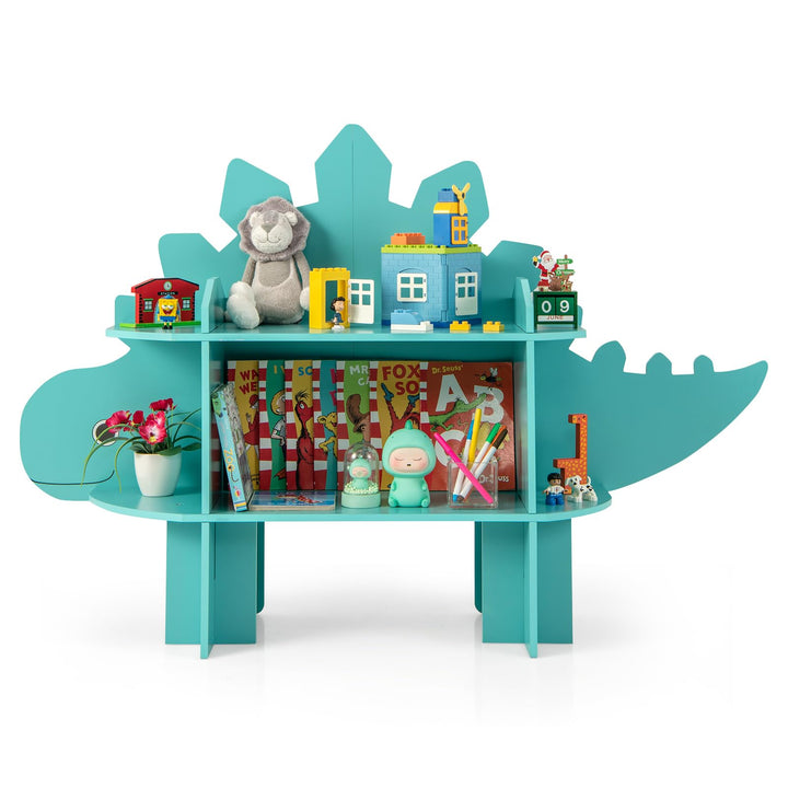 COSTWAY Kinderregal 2 Ebenen, Spielzeugregal Holz mit offenen Regalen, Niedliches Bücherregal Kinder