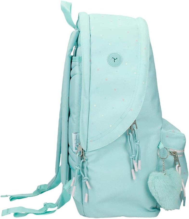 Pepe Jeans Nerea Rucksack mit Zwei Fächern Blau 30x40x13 cm Polyester 15,6L Rucksack 44, Rucksack 44