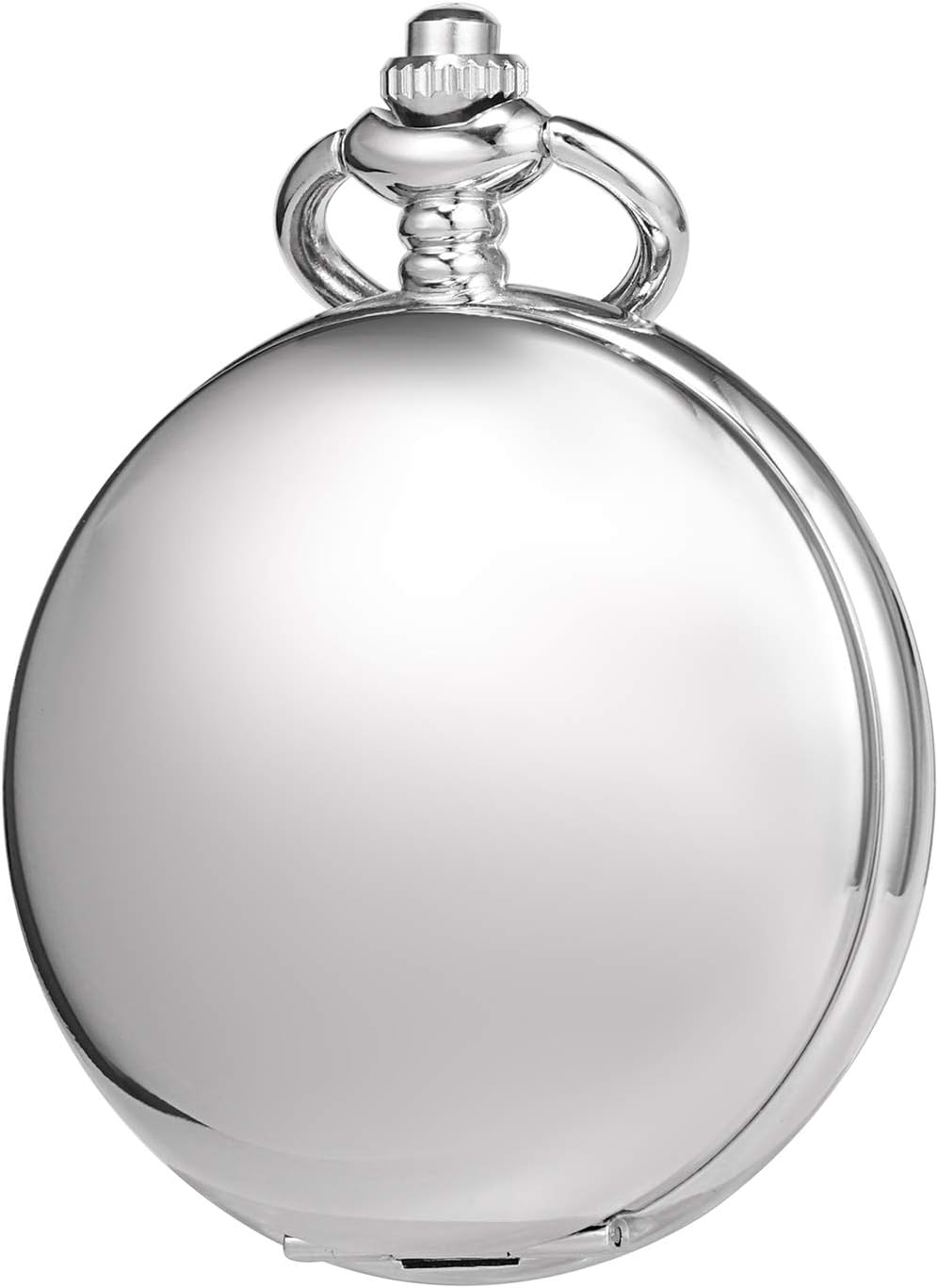 TREEWETO Unisex Taschenuhr mit Kette Analog Handaufzug Doppelscharnier Antik Graviert Römische Silbe