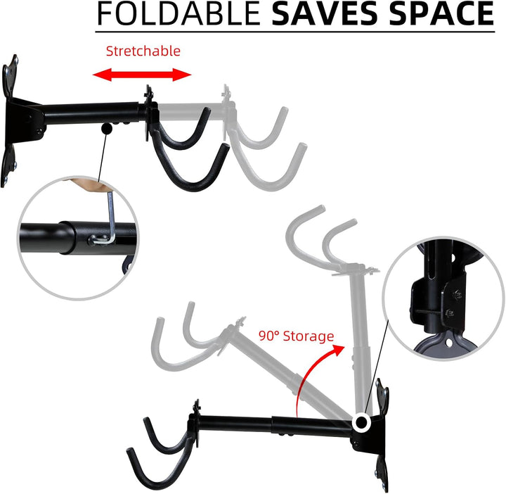 CCLIFE Fahrrad Wandhalterung Faltbar Drehbar Ausziehbar Fahrradhalterung Wand MAX.35kg Fahrradhalter
