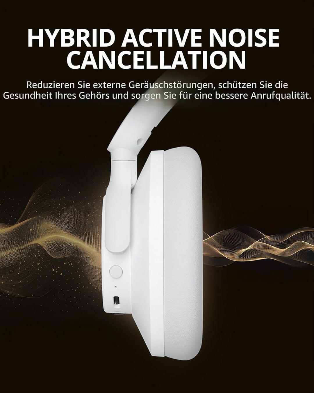 Tronsmart Q20S Hybrid Noise Cancelling Kopfhoerer Kabellos, Over Ear Kopfhörer mit Mikrofon, Hi-Res-