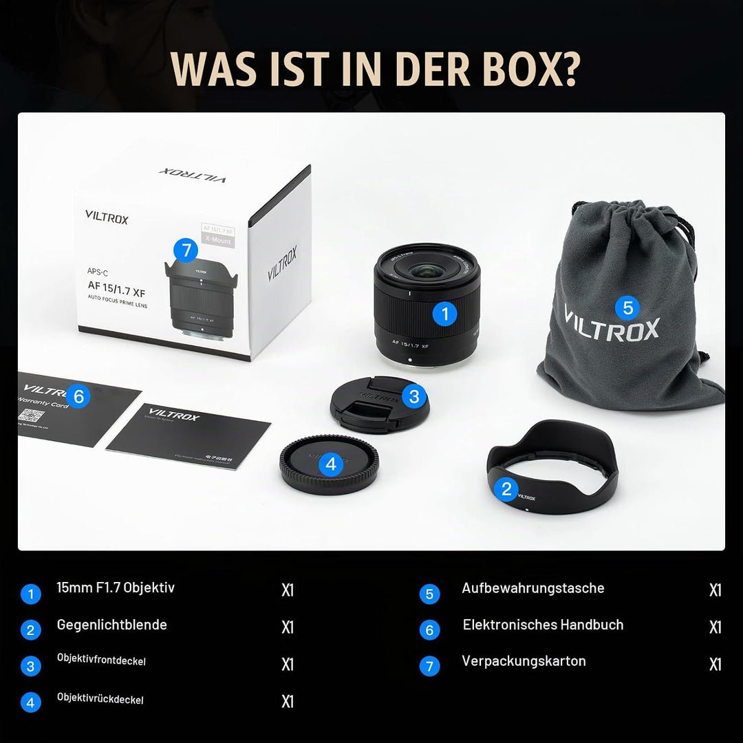 VILTROX 15mm F1.7 Air Autofokus Objektiv für Fuji X Mount Kamera Objektive STM APS-C grosse Blende W