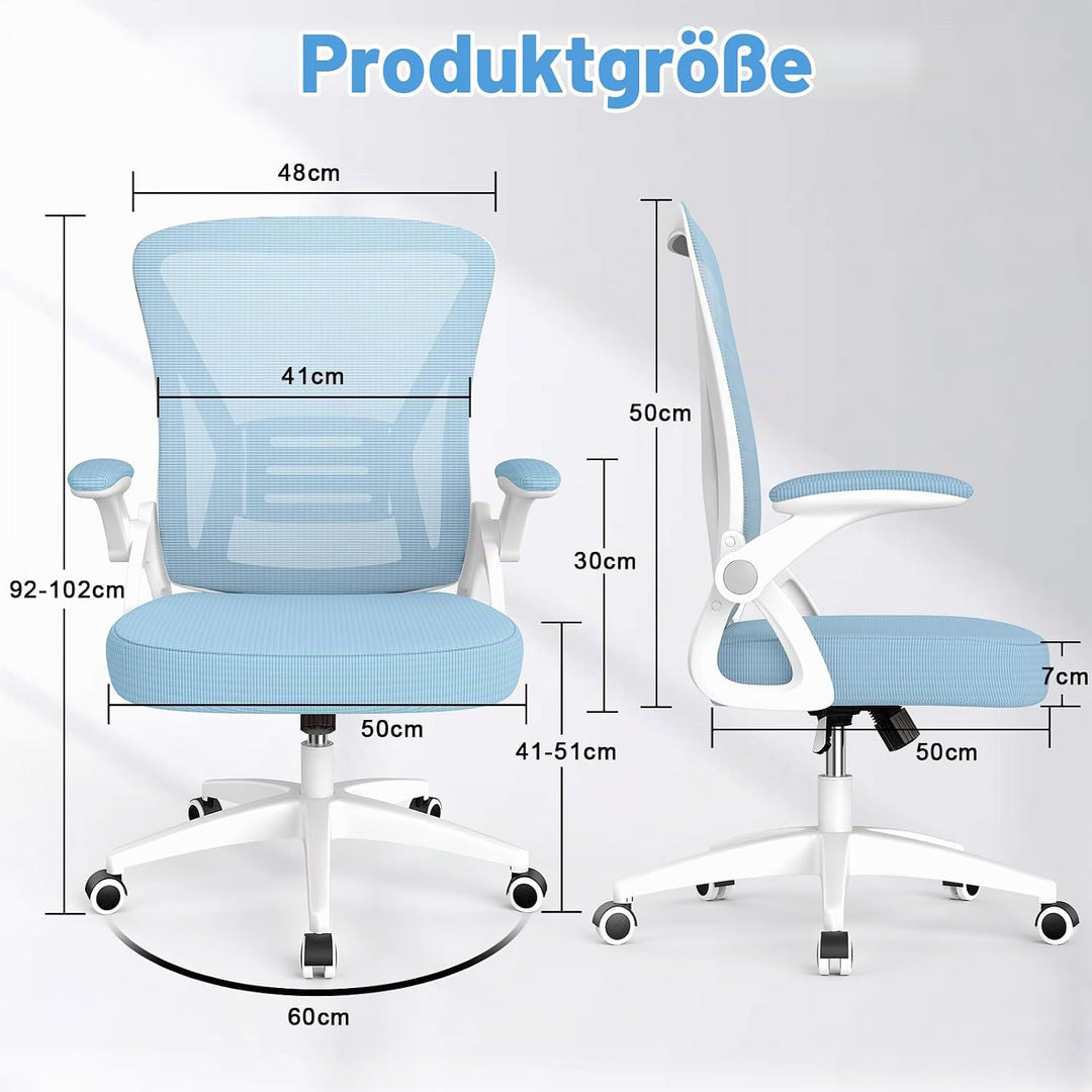 rattantree Bürostuhl, Ergonomischer Schreibtischstuhl mit Lendenwirbelstütze, Verstellbare Armlehnen