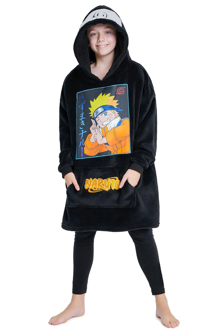 Naruto Übergrosse Decke Hoodie Kinder Anime Kapuzenpullover Jungen und Mädchen Teenager