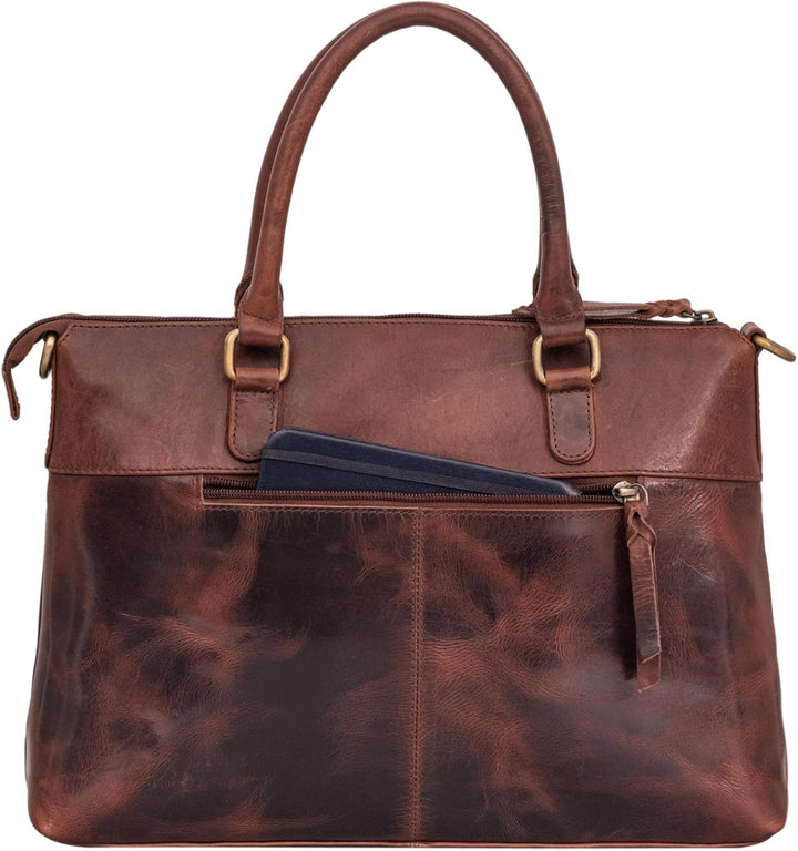 ROYALZ 'Payton' Elegante Lederhandtasche Damen Echtleder Klein Vintage Henkeltasche Ledertasche Frau