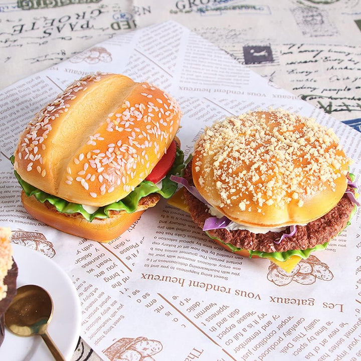 1 x künstlicher Hamburger-Burger, realistisches Brot-Modell, Fotografie-Requisite für Zuhause, Küche