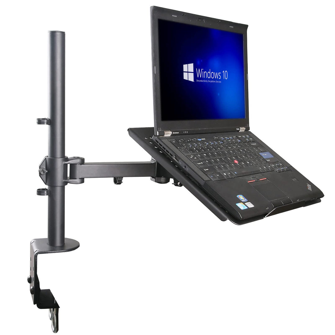 Drall Schwarze Tischhalterung mit Ablage für Laptop Notebook Netbook neigbar schwenkbar höhenverstel