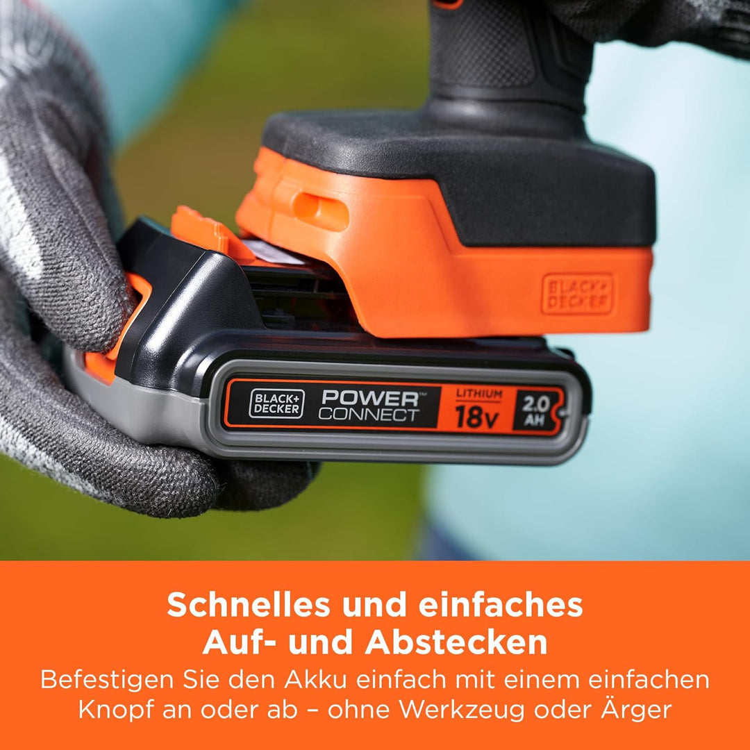 BLACK + DECKER Lithium Akku kompatibel mit BLACK + DECKER 18 V 2,0 Ah, BL2018-XJ Produkten Slidepack