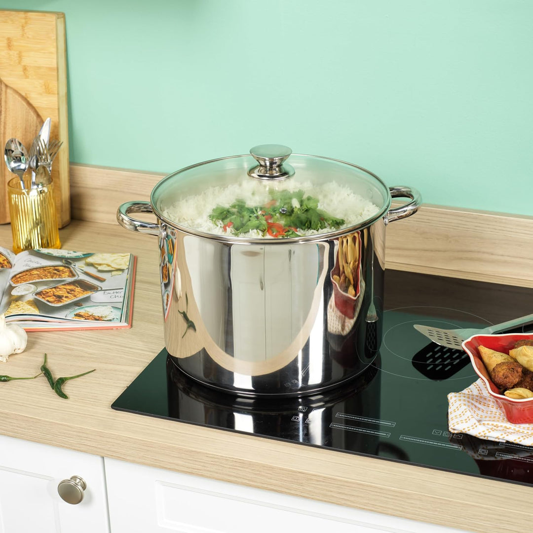 Russell Hobbs Classic Collection 30 cm Suppentopf – Kochtopf aus Edelstahl, Deckel aus gehärtetem Gl
