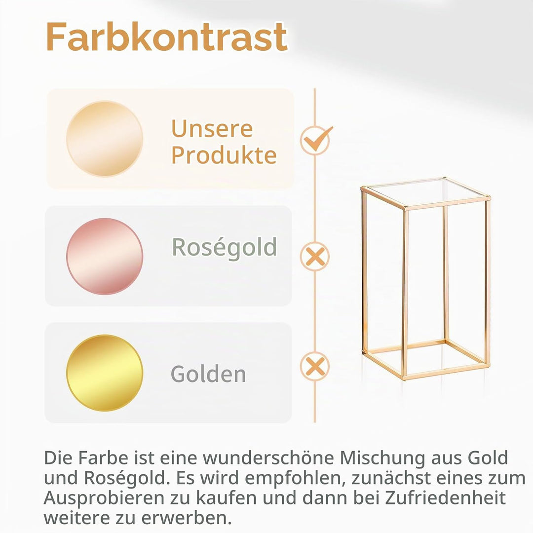 Nuptio 2 Stück Metall Blumenboden Vase Blumenständer Geometrische Mittelstücke Vase für Tische, 40cm