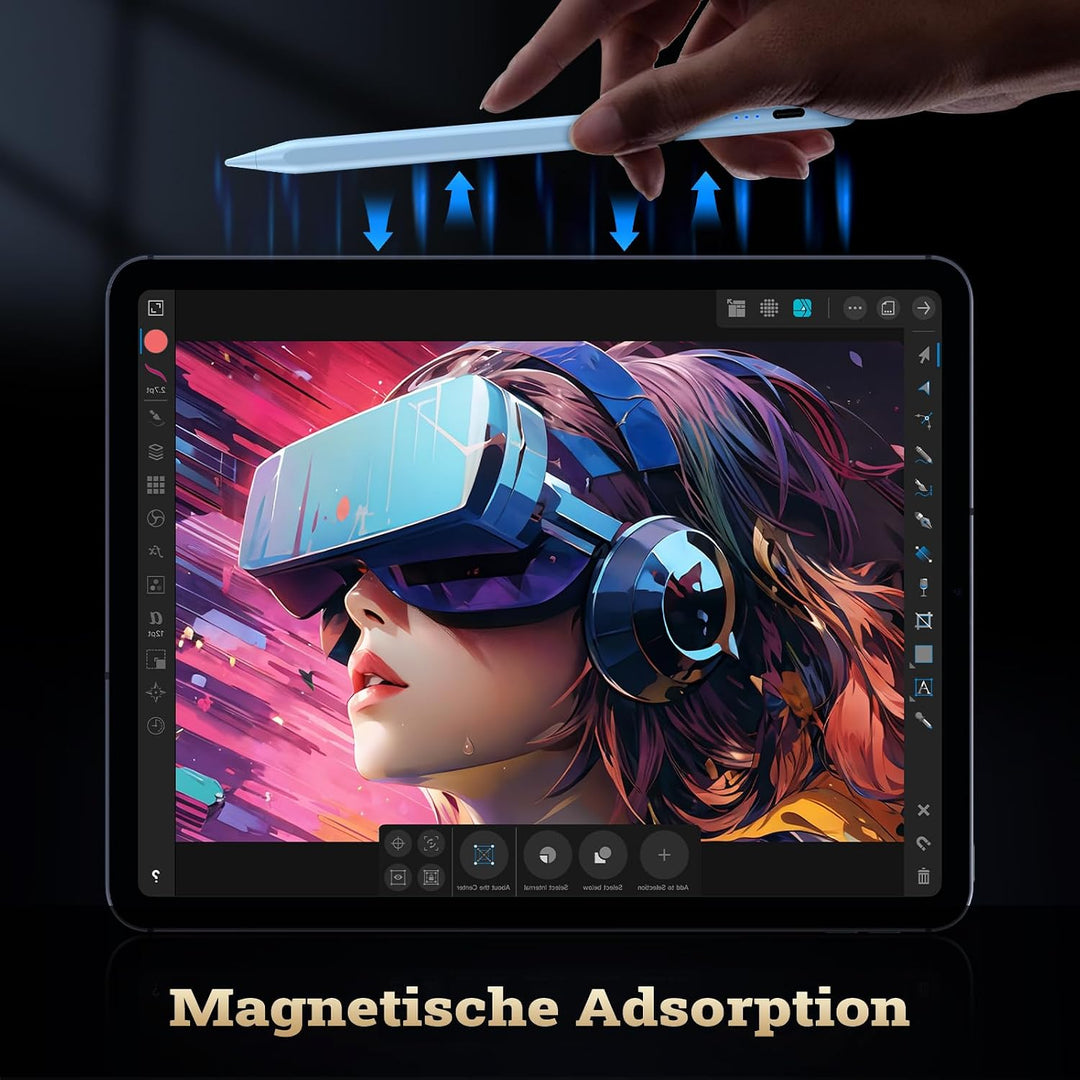 BAZO Stift für iPad Apple - 2018-2024 Pencil 2.Generation Schnellladeleistung Palm Rejection Neigung