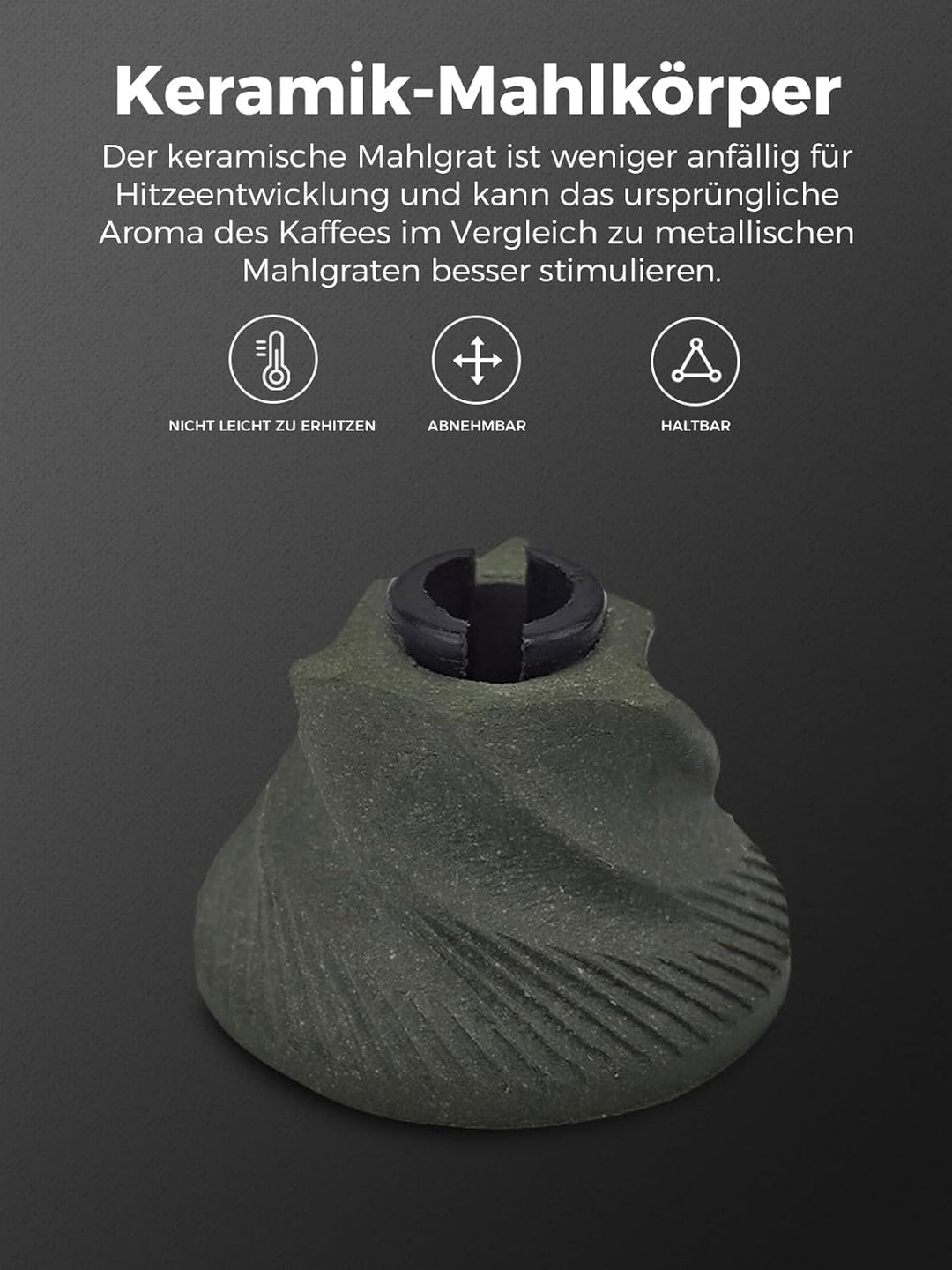 Kaffeemühle Manuell,Keramikmahlwerk mit 20 g Fassungsvermögen,Einstellbare Mahlgrad Einstellung,Hand
