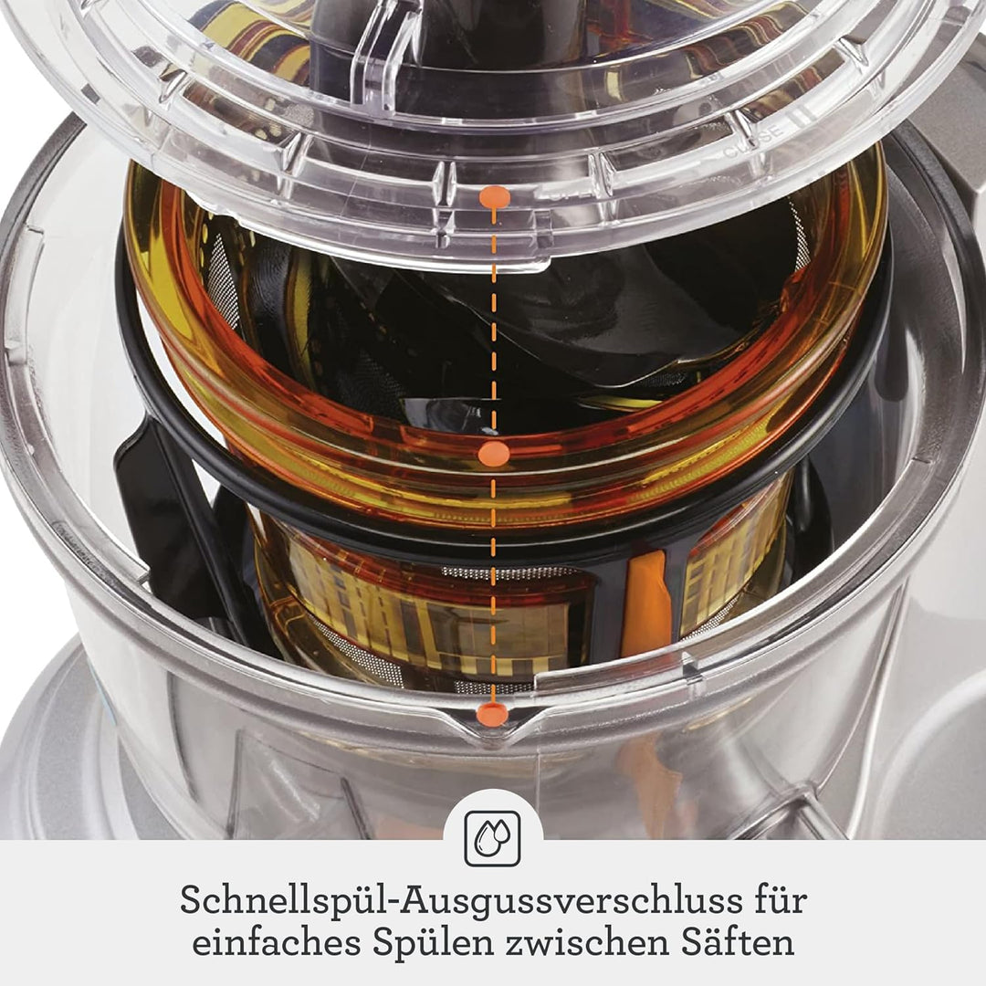 Sage Appliances Big Squeeze Saftpresse, gebürsteter Edelstahl, SJS700SIL Slow Juicer mit 1,2l Saftkr