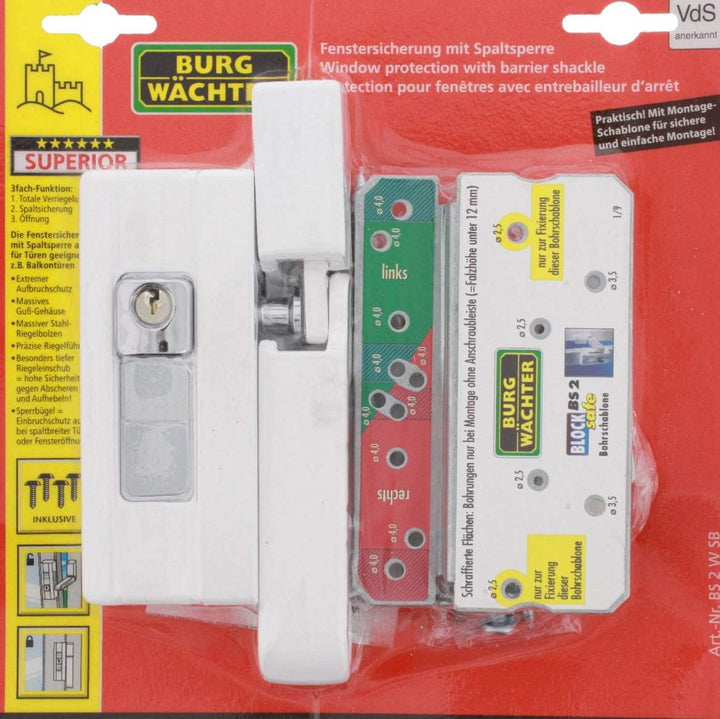 Burg-Wächter Fenstersicherung, Einbruchschutz für Fenster und Balkontüren, Abschliessbar, Unter-/Obe