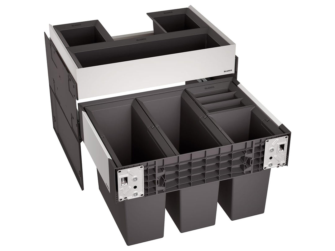 BLANCO SELECT II 60/4 Orga | Kunststoff, Alu | 60er Unterschrank | Auszugssystem zur Frontanbindung