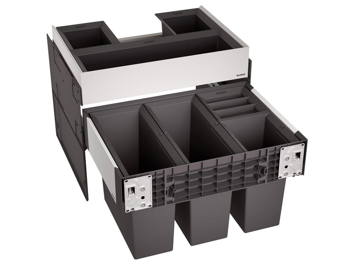 BLANCO SELECT II 60/4 Orga | Kunststoff, Alu | 60er Unterschrank | Auszugssystem zur Frontanbindung