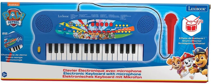 Lexibook Paw Patrol Elektronisches Keyboard mit Mikrofon, 32-Tasten-Piano, Mikrofon zum Singen, 22 D