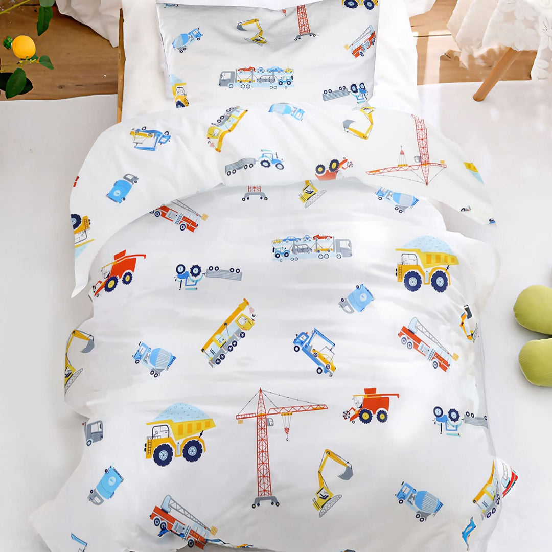 Kinderbettwäsche 100x135 Baumwolle Bettwäsche für Baby Kinder Mädchen Junge mit Reissverschluss (Bun
