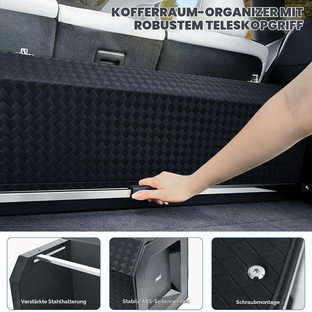 Aufbewahrungsbox mit LED-Beleuchtung,Schiebe Kofferraum-Organizer 101*29*31cm, 101*29*31cm