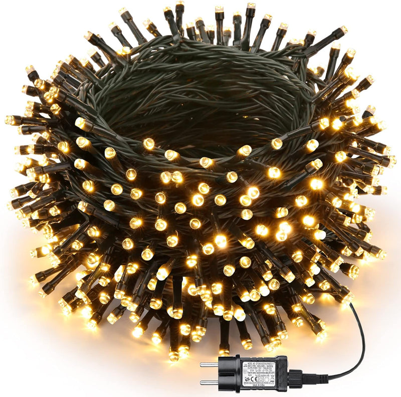 Joomer Lichterkette Aussen 400 LED, 39.9M Warmweiss Weihnachtsbaum Lichterkette Strombetrieben mit T