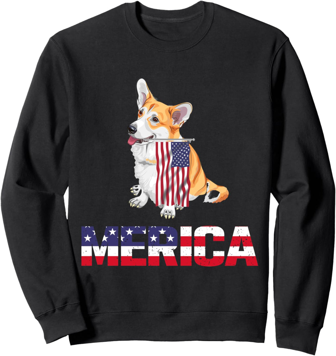 Beagle Merica Hund Juli 4. Juli USA US Flagge Sweatshirt