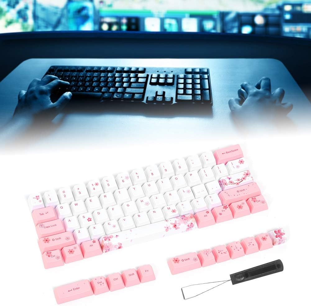 Dpofirs 73 Universelle Tastenkappen mit niedlichem Muster für mechanische Computertastatur, PBT Cust