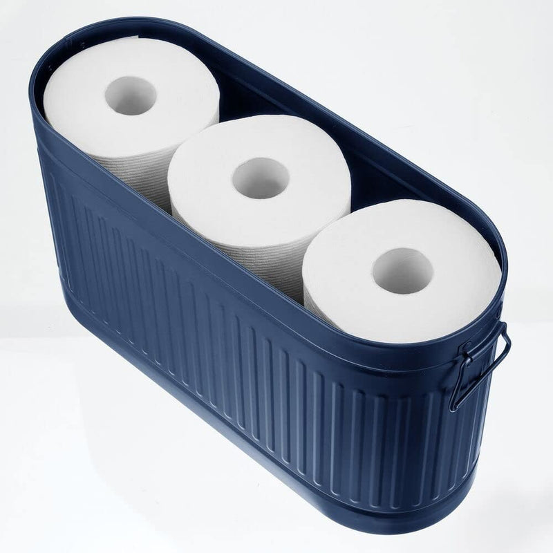 mDesign Ersatzrollenhalter für 6 Rollen Toilettenpapier – geräumiger Klopapierhalter im Retro-Design