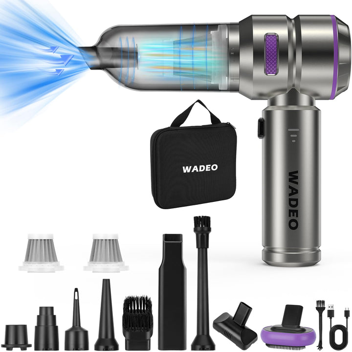 WADEO Handstaubsauger 3 in 1 Akku 18000pa, 35mins Laufzeit, 3 Geschwindigkeiten 210000 U/Min Staubbl
