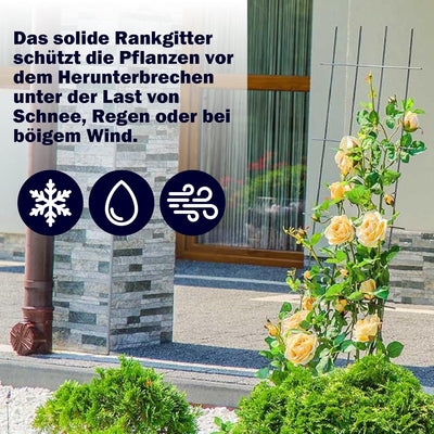 KADAX Rankgitter, Gitterspalier für Garten, Pflanzen, Balkon, Terrasse, Metall Spalier, Rankhilfe, K