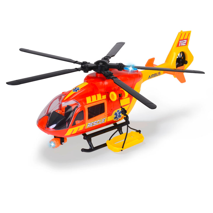 Dickie Toys - Rettungs-Hubschrauber Airbus H145 (36 cm) - Spielzeug-Helikopter mit Aufzieh-Propeller